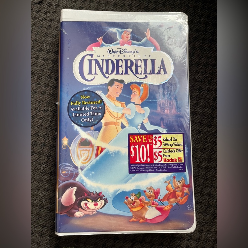 Disney White Home Video Media Case with Blue Seal Accents